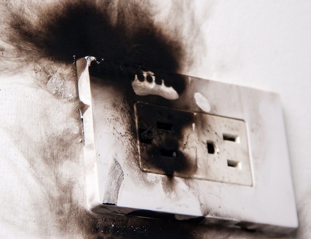 image of a burnt outlet